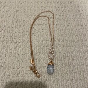 Blue rose gold necklace